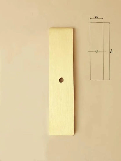 Brass Rectangle Backplates for Drawer Knobs Cabinet Pulls Brushed Gold Lynns Hardware 110 mm