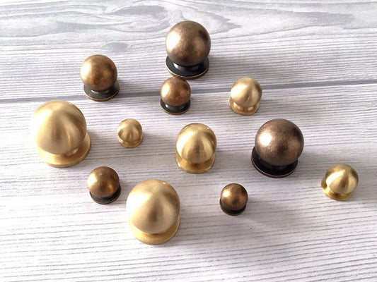 Brass Sphere Drawer Pull Kitchen Cabinet Hardware