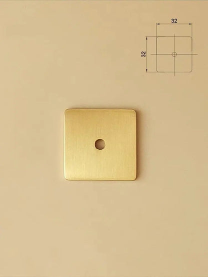 Brass Square Backplates for Drawer Knobs Cabinet Pulls Brushed Gold Lynns Hardware 32 mm