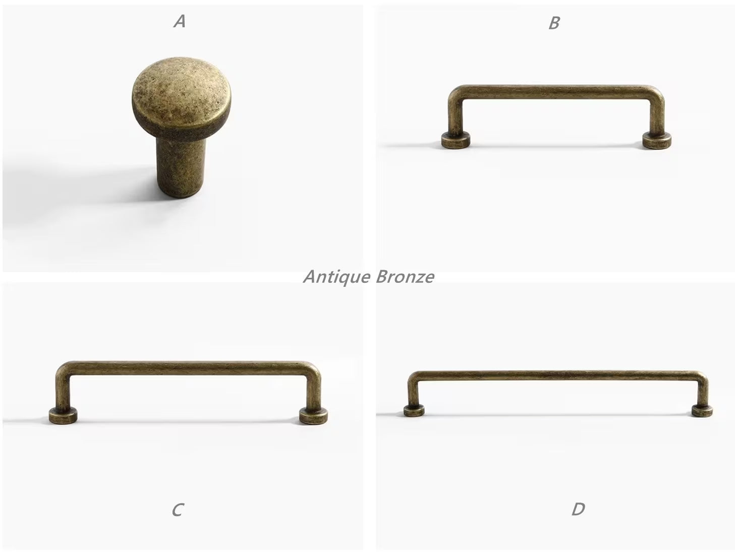 Bronze Antique Retro Slim Dresser Drawer Pulls Cabinet Handles