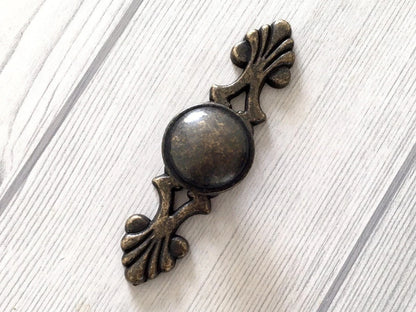 Bronze Cabinet Pulls Backplate Drawer Knob Dresser Knobs Retro Kitchen Hardware Rustic