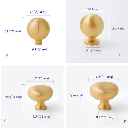 brushed brass ball knobs