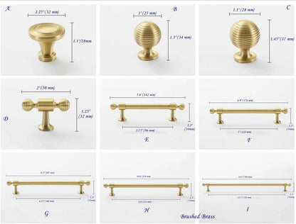 Brushed Brass Beehive Cabinet Knobs Lynns Hardware