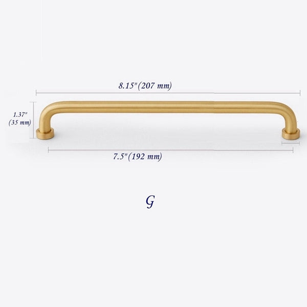 brushed brass cabinet pulls 192 mm