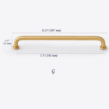 brushed brass cabinet pulls 192 mm