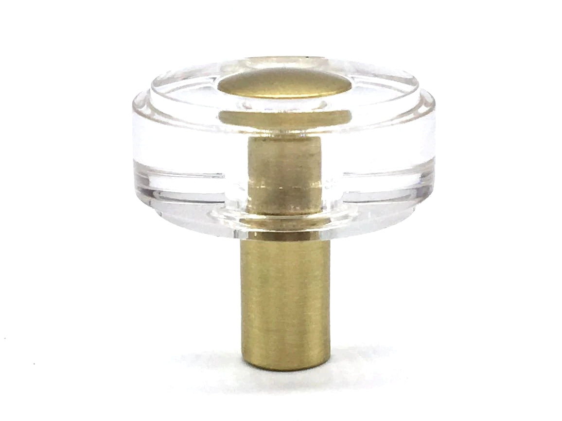 Brushed Gold Acrylic Drawer Pulls Kitchen Cabinet Knobs Clear