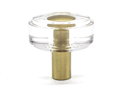 Brushed Gold Acrylic Drawer Pulls Kitchen Cabinet Knobs Clear