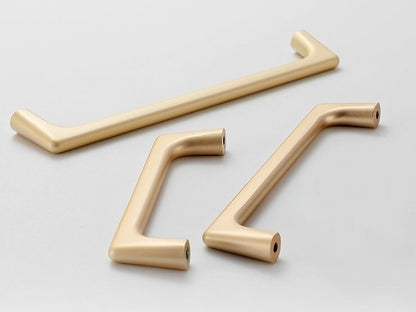 Brushed Gold Cabinet Pulls Hardware Drawer HandlesMid Century Kitchen Knobs