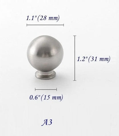 Brushed Nickel Cabinet Door Knob Brass Ball Drawer Knobs Pulls Minimalism Kitchen Hardware