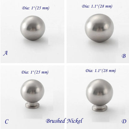 Brushed Nickel Cabinet Hardware Ball Drawer Knob