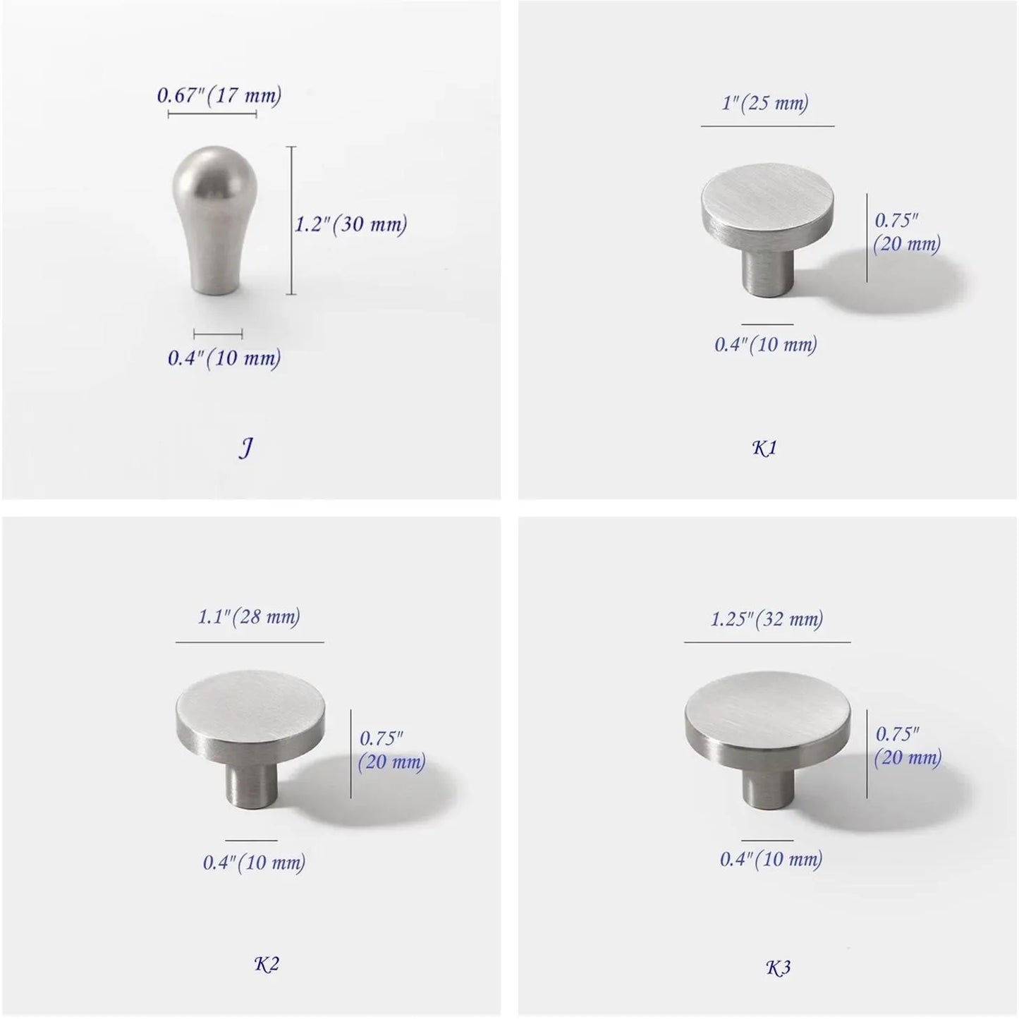 Brushed Nickel Steel Bass Kitchen Cabinet Hardware Dresser Drawer Knobs Pulls