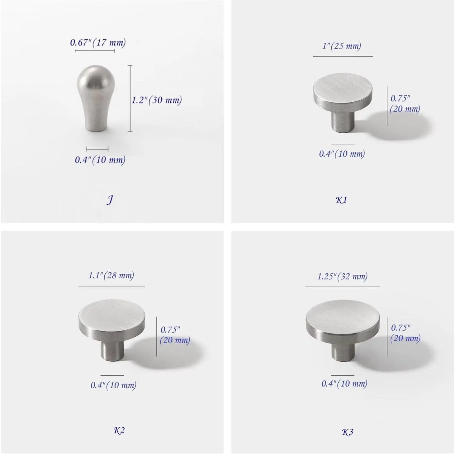 Brushed Nickel Steel Bass Kitchen Cabinet Hardware Dresser Drawer Knobs Pulls