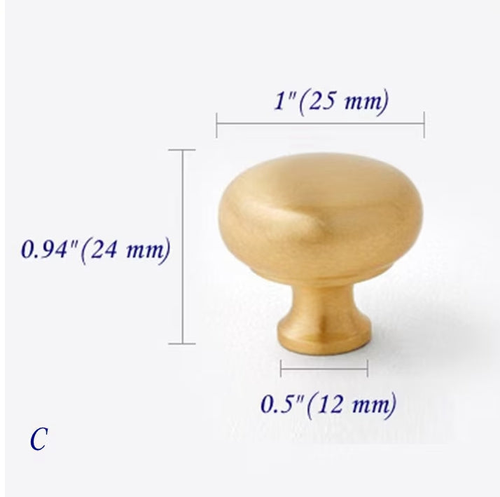 cabinet knobs brushed brass