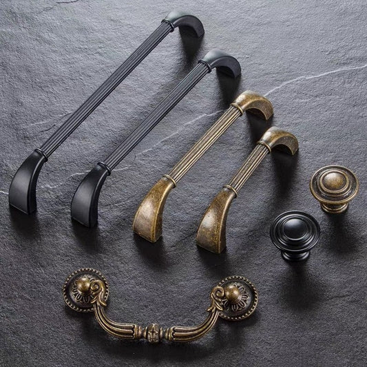 Cabinet Pull Handles Antique Bronze Black Retro Kitchen Hardware