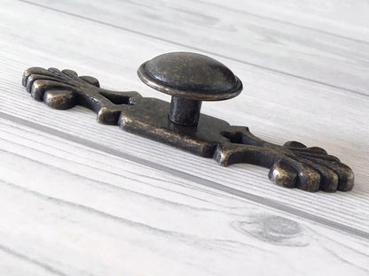 Cabinet Pulls Backplate Drawer Knob Dresser Knobs Retro Kitchen Hardware Rustic
