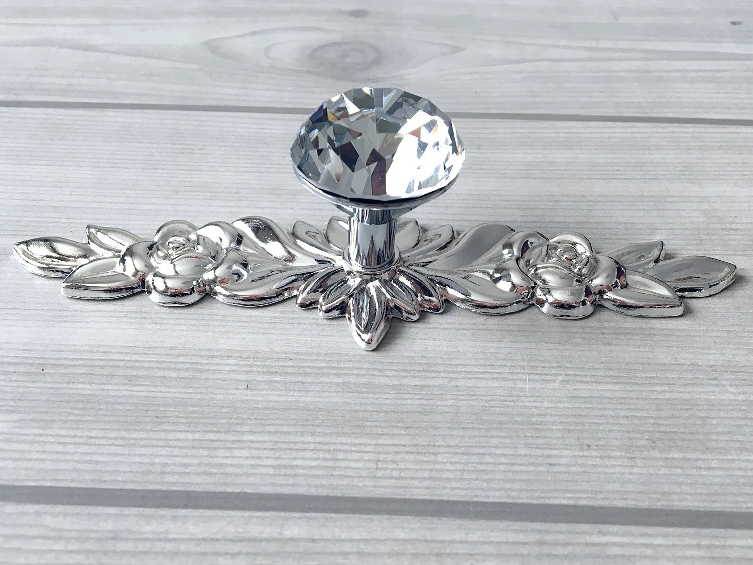 Crystal Dresser Drawer Knobs Backplate Shabby Chic Sleek

