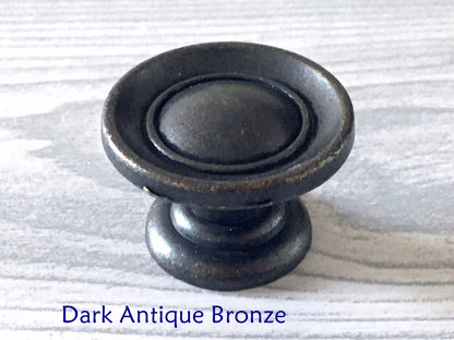 Vintage Look Drawer Knobs, Antique Bronze, Retro Rustic Kitchen Cabinet Hardware