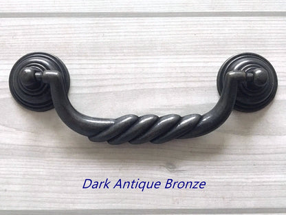 4.5" Drawer Pull Drop Bail, Vintage Style,  Antique Pewter Black Bronze