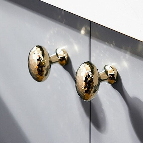 Hammered Egg Knobs Solid Brass Drawer Pull Minimalist Modern Cabinet Knob Polished Gold Silver