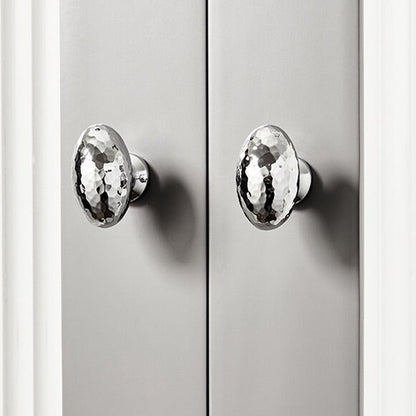 Hammered Egg Knobs Solid Brass Drawer Pull Minimalist Modern Cabinet Knob Polished Gold Silver
