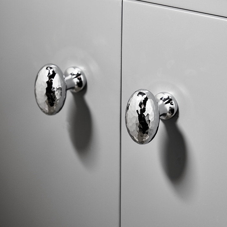 Hammered Egg Knobs Solid Brass Drawer Pull Minimalist Modern Cabinet Knob Polished Gold Silver