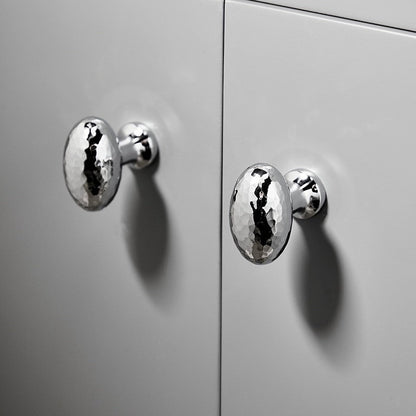 Hammered Egg Knobs Solid Brass Drawer Pull Minimalist Modern Cabinet Knob Polished Gold Silver