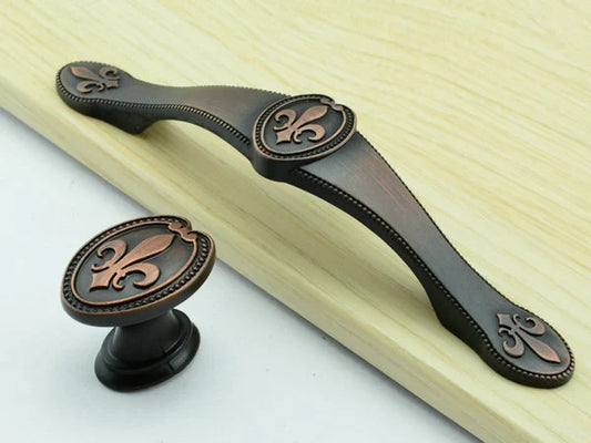 3.75" Fleur De Lis Cabinet Pulls Drawer Knob 96 Centers Oil Rubbed Bronze