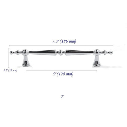 Brass Cabinet Pull Handles, Polished Chrome, Contemporary Kitchen Hardware