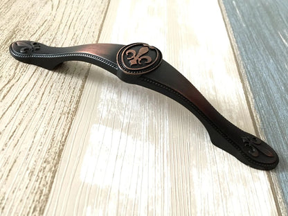 Oil Rubbed Bronze Cabinet Pulls Fleur De Lis Knob French Shabby Chic