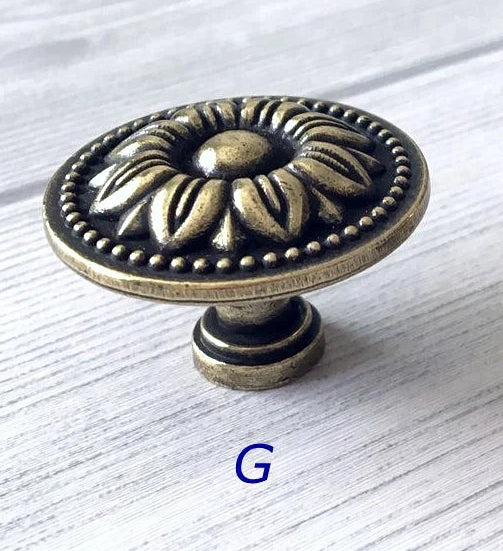 Flower Cabinet Door Pulls Antique Bronze Retro Lynns Hardware