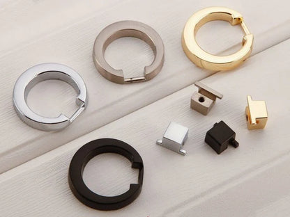 Ring Drawer Pull Cabinet knobs, Gold, Nickel, Bronze, Black