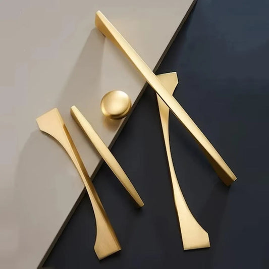 Mid Century Modern Gold Drawer Pull Kitchen Cabinet Handles