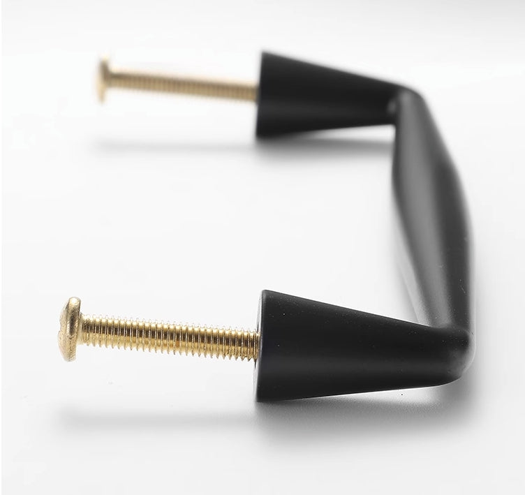 Black Cabinet D Handles - Modern Minimal Kitchen Hardware - LynnsHardware
