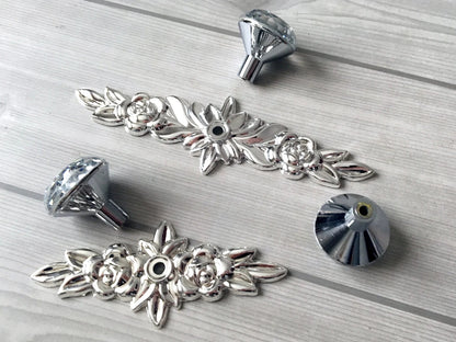 Glass Knobs Drawer Pull Backplate Kitchen Cabinet Hardware