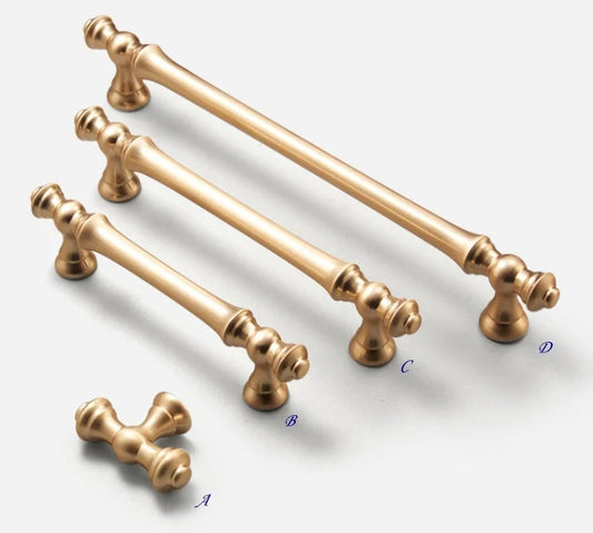 Gold Cabinet Handle Hardware Kitchen Knobs Dresser Drawer Pulls MCM