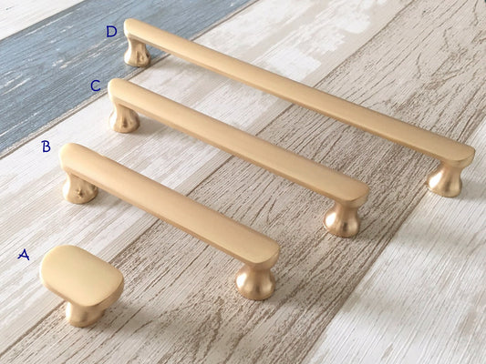 Gold Cabinet Handles Hardware Kitchen Knobs Dresser Drawer Pulls MCM