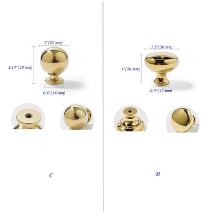 Gold Cabinet Pull Handles Polished Brass Shiny Kitchen Hardware Drawer Pull
