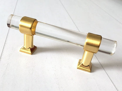 Gold Clear Acrylic Handles Drawer Pull Kitchen Cabinet Handles Lynns Hardware