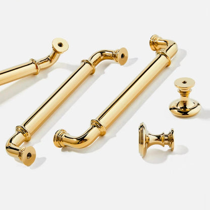 Gold Drawer Knobs Pulls Polished Brass Kitchen Cabinet Hardware Handles