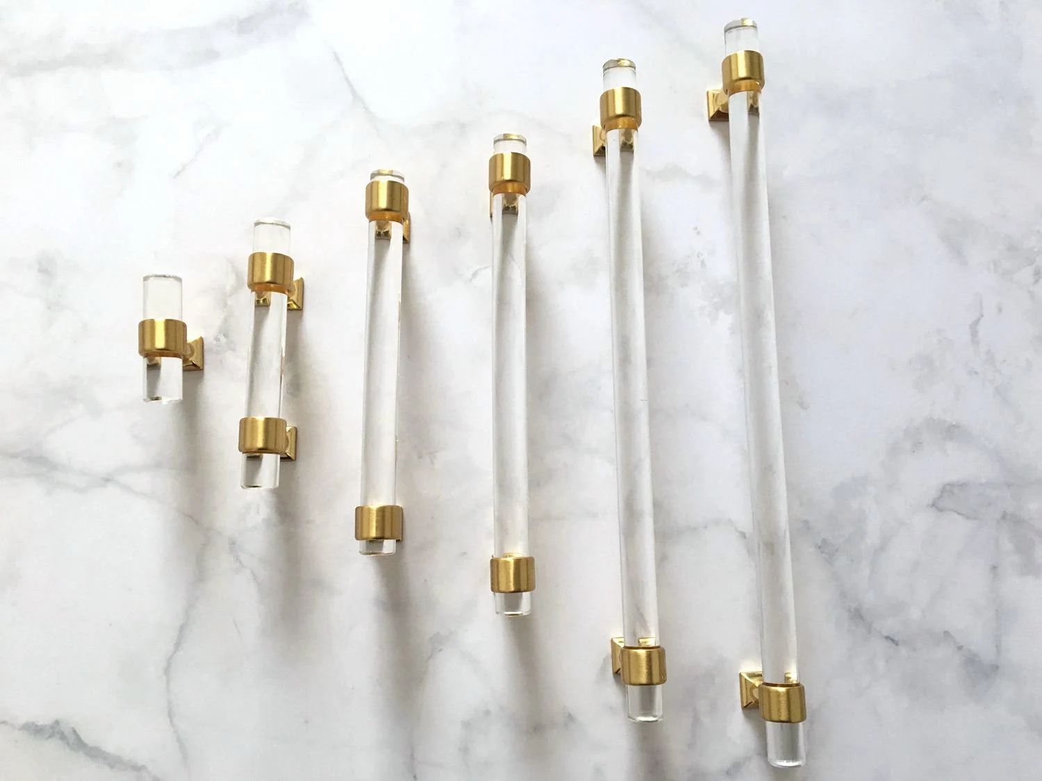 Gold Drawer Pull Lucite Cabinet Handle