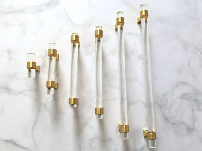 Gold Drawer Pull Lucite Cabinet Handle