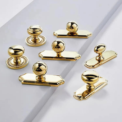 Luxurious polished brass round Kitchen Knobs with Backplate 