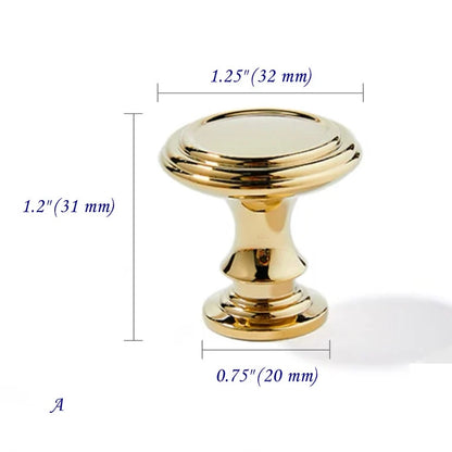 Gold Kitchen Cabinet Knobs Polished Brass Dresser Drawer Pull Handles Luxurious Modern