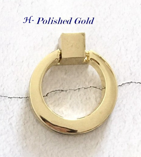 Gold Ring Pull Cabinet Knob Polished Lynns Hardware