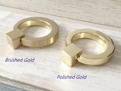 Gold Ring Pulls Cabinet Knob