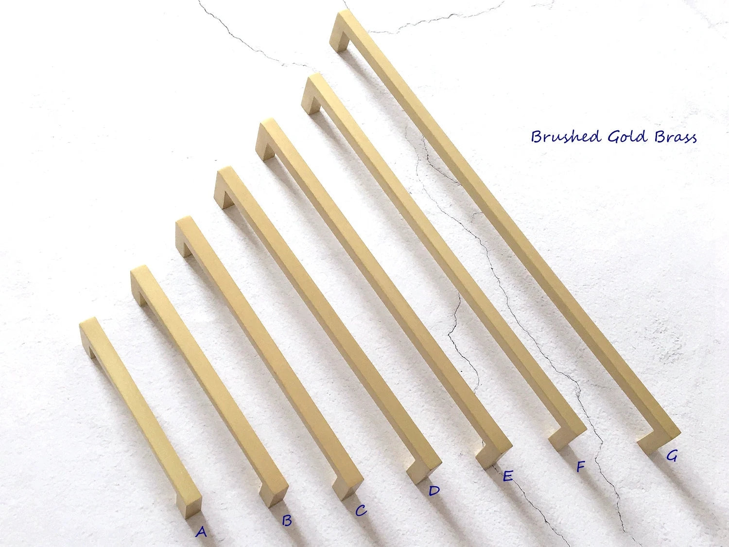 gold cabinet handles slim Square MCM kitchen hardware