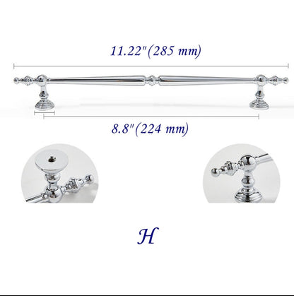 Brass Cabinet Pull Handles, Polished Chrome, Contemporary Kitchen Hardware