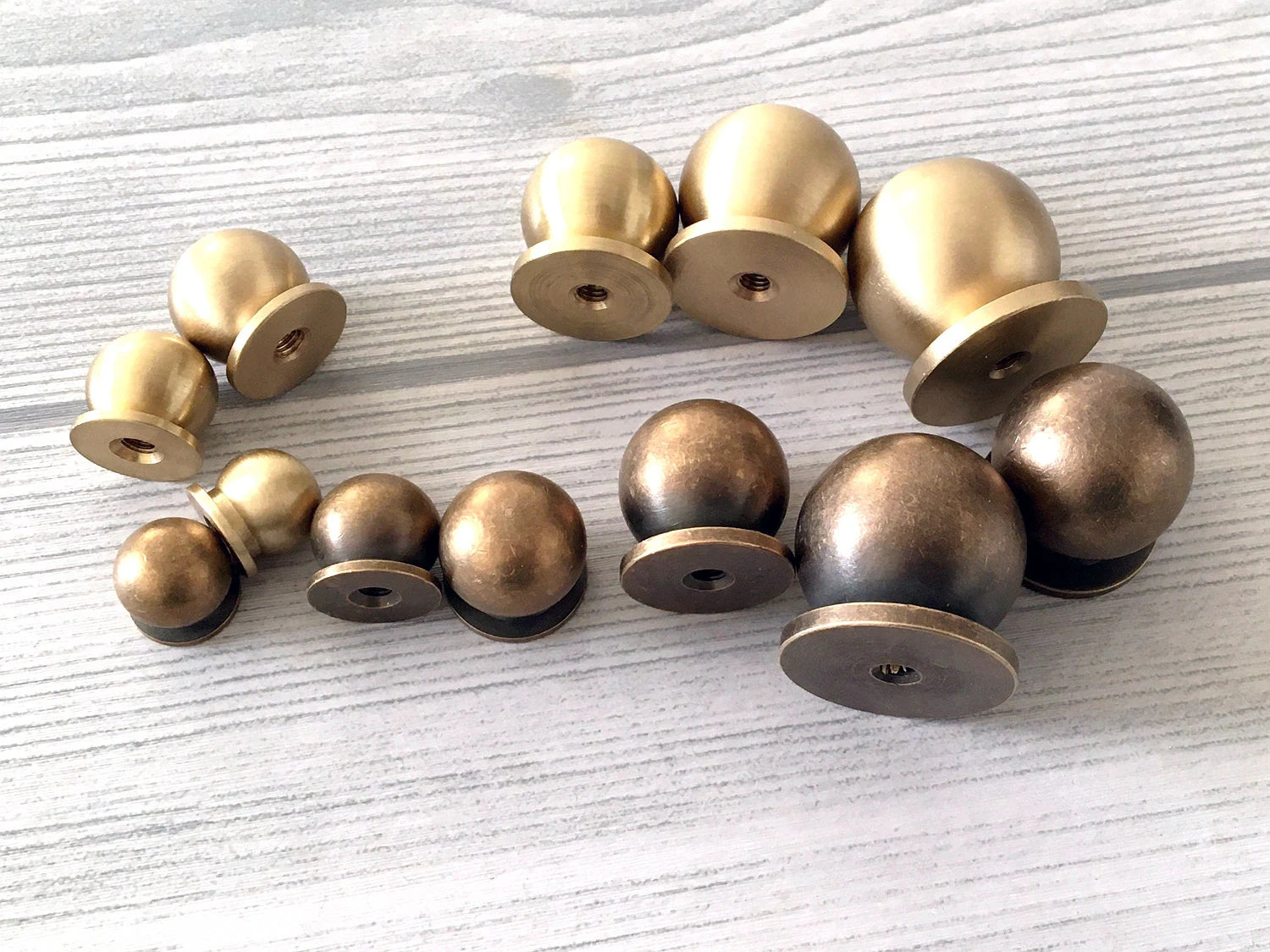small sphere drawer knobs with large round rosette
