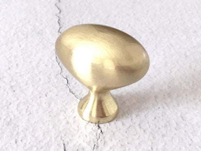 Egg Knob Cabinet Drawer Pull Oval Lynns Hardware Gold Nickel Black Chrome