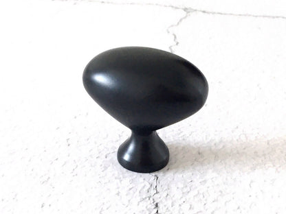 Egg Knob Cabinet Drawer Pull Oval Lynns Hardware Gold Nickel Black Chrome